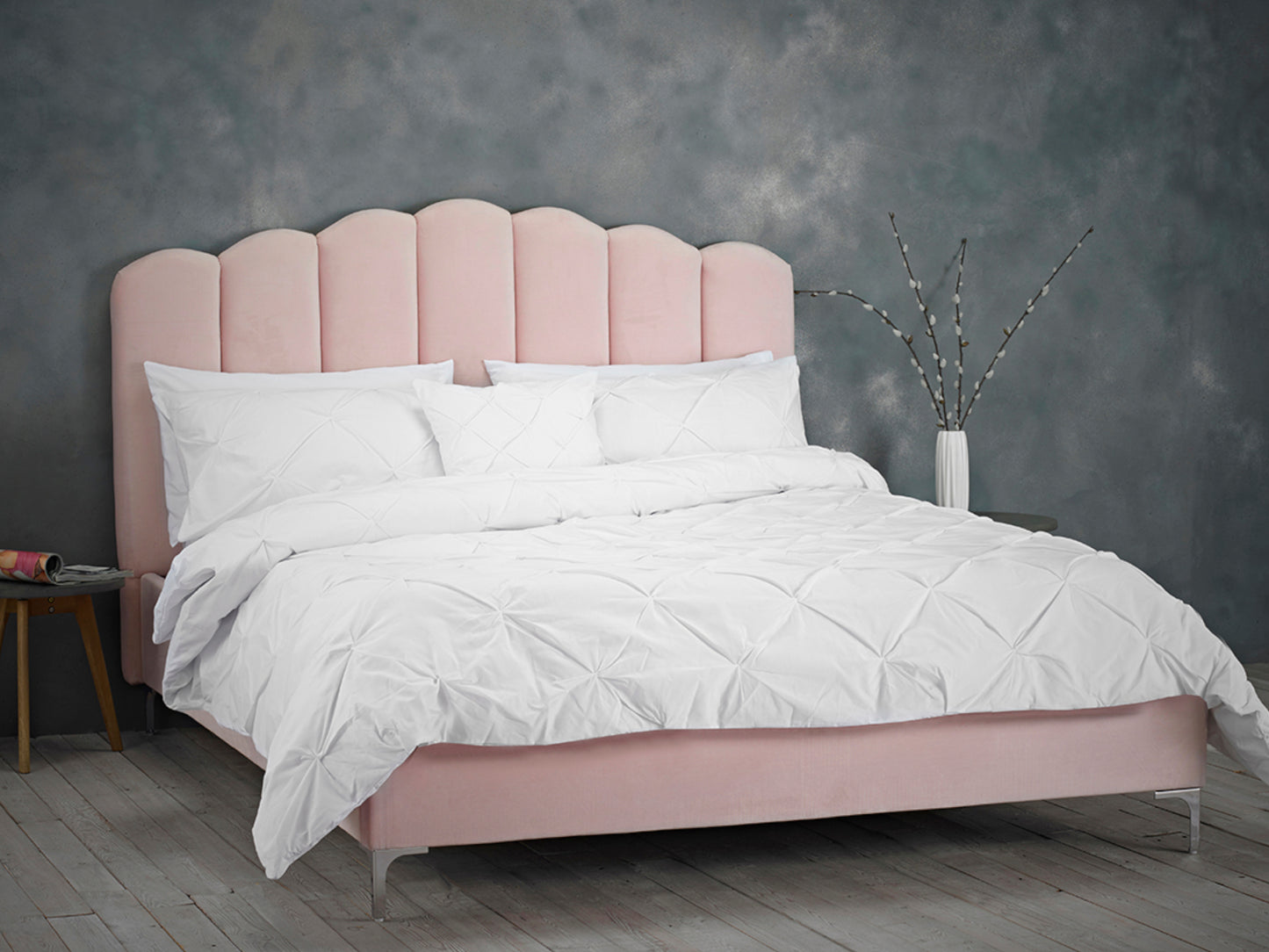 Willow Bed Frame in Shell Pink